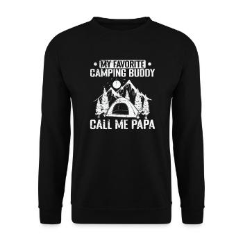 Mon Campingbuddy préféré m’appelle Papa Urlaub - Sweat-shirt Unisexe - noir - Devant - Alina (178cm) & Michal (187cm)