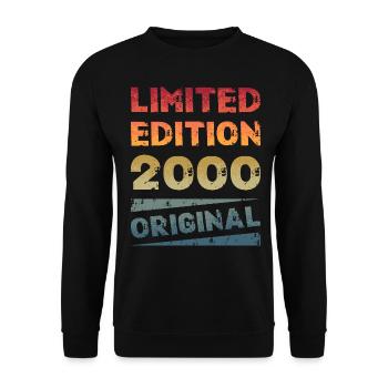 Limited Edition Birthday Party Vintage 2000 - Unisex Sweatshirt - black - Front - Alina (178cm) & Michal (187cm)