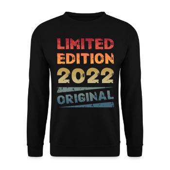 Fête d’anniversaire en édition limitée vintage 2022 - Sweat-shirt Unisexe - noir - Devant - Alina (178cm) & Michal (187cm)