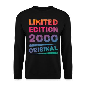 Limited Edition Birthday Party Vintage 2000 - Unisex Sweatshirt - black - Front - Alina (178cm) & Michal (187cm)