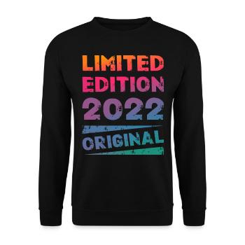 Fête d’anniversaire en édition limitée vintage 2022 - Sweat-shirt Unisexe - noir - Devant - Alina (178cm) & Michal (187cm)