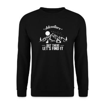 Adventure out there Let's find it Camping - Unisex Sweatshirt - black - Front - Alina (178cm) & Michal (187cm)