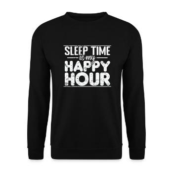 L’heure du sommeil est mon passe-temps de nuit Happy Hour - Sweat-shirt Unisexe - noir - Devant - Alina (178cm) & Michal (187cm)