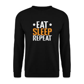 Manger Dormir Répéter Fatigué - Sweat-shirt Unisexe - noir - Devant - Alina (178cm) & Michal (187cm)