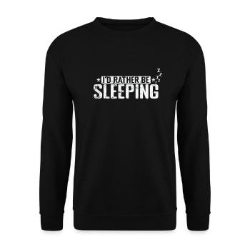 I'd rather be Sleeping Tired Night - Unisex Sweatshirt - black - Front - Alina (178cm) & Michal (187cm)