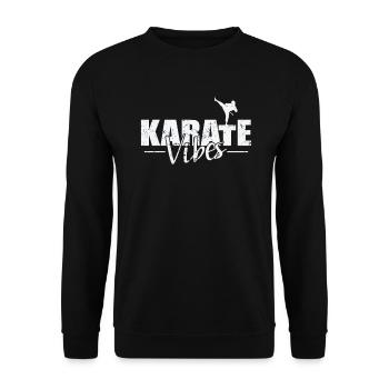 Karate Vibes - Unisex Sweatshirt - black - Front - Alina (178cm) & Michal (187cm)