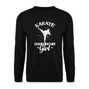 Karaté Kick it like a Girl - Sweat-shirt Unisexe - noir - Devant - Alina (178cm) & Michal (187cm)