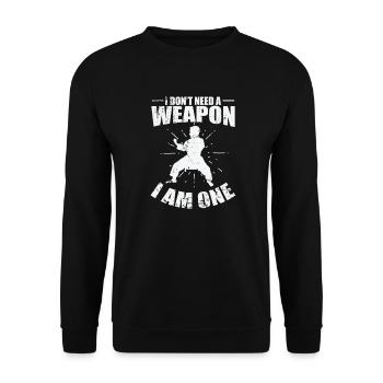 Karate, I don't need a Weapon I am One - Unisex Sweatshirt - black - Front - Alina (178cm) & Michal (187cm)