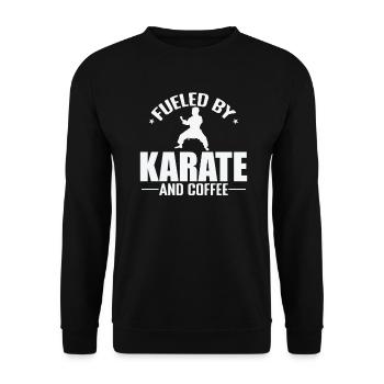 Fueled by Karate and Coffee - Unisex Sweatshirt - black - Front - Alina (178cm) & Michal (187cm)