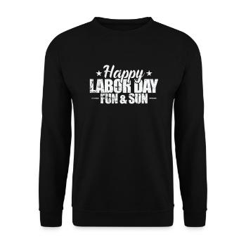 Happy Labor Day fun and Sun - Unisex Pullover - Schwarz - Vorne - Alina (178cm) & Michal (187cm)