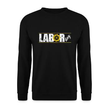 Labor Day für Arbeiter am Feiertag - Unisex Pullover - Schwarz - Vorne - Alina (178cm) & Michal (187cm)