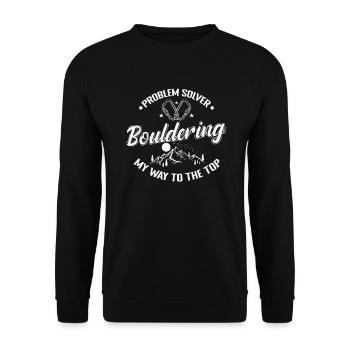 Problem Solver Bouldering my Way to the Top - Unisex Sweatshirt - black - Front - Alina (178cm) & Michal (187cm)