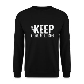 Keep Bouldering - Unisex Sweatshirt - black - Front - Alina (178cm) & Michal (187cm)