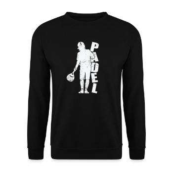 Joueur de padel avec raquette - Sweat-shirt Unisexe - noir - Devant - Alina (178cm) & Michal (187cm)