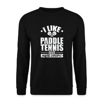 J’aime le padel et peut-être 3 personnes - Sweat-shirt Unisexe - noir - Devant - Alina (178cm) & Michal (187cm)