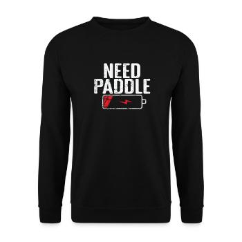 Need Paddle Tennis Akku ist leer - Unisex Pullover - Schwarz - Vorne - Alina (178cm) & Michal (187cm)