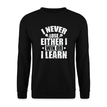 Je n’aime jamais Soit je gagne, soit j’apprends le padel - Sweat-shirt Unisexe - noir - Devant - Alina (178cm) & Michal (187cm)