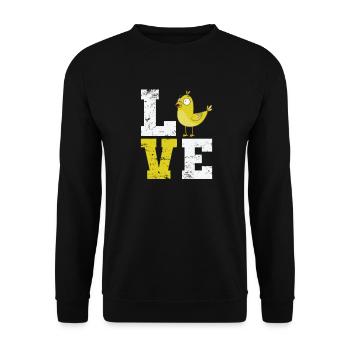 Love lettering with canary - Unisex Sweatshirt - black - Front - Alina (178cm) & Michal (187cm)