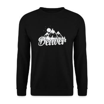 Denver Colorado Stadt in den USA - Unisex Pullover - Schwarz - Vorne - Alina (178cm) & Michal (187cm)
