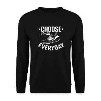 Choose Health Everyday Jogging - Unisex Sweatshirt - black - Front - Alina (178cm) & Michal (187cm)