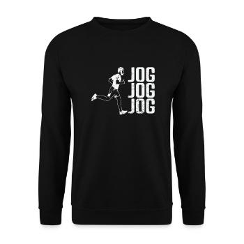 Jogging Joggen - Unisex Sweatshirt - black - Front - Alina (178cm) & Michal (187cm)