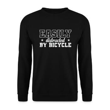 Easily distracted by Bicycle - Unisex Sweatshirt - black - Front - Alina (178cm) & Michal (187cm)