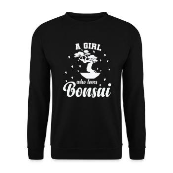 Une fille qui aime l’art du jardin de bonsaï - Sweat-shirt Unisexe - noir - Devant - Alina (178cm) & Michal (187cm)