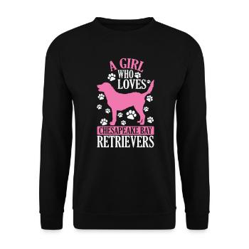 Une fille qui aime les retrievers de la baie de Chesapeake - Sweat-shirt Unisexe - noir - Devant - Alina (178cm) & Michal (187cm)