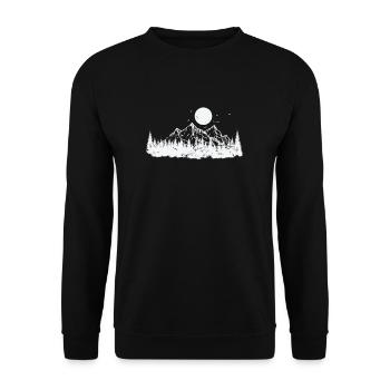 Forêt face aux montagnes Randonnée Nature - Sweat-shirt Unisexe - noir - Devant - Alina (178cm) & Michal (187cm)