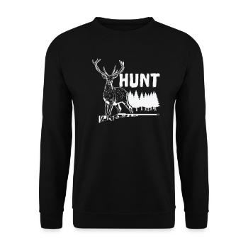 Chasse au cerf Chasse aux animaux sauvages - Sweat-shirt Unisexe - noir - Devant - Alina (178cm) & Michal (187cm)