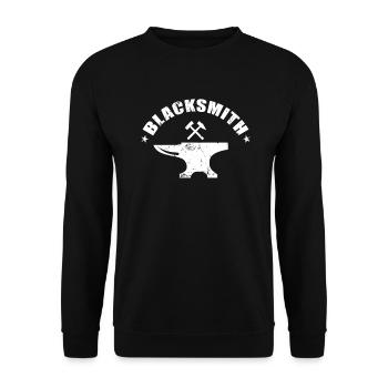 Blacksmith Anvil with Hammer - Unisex Sweatshirt - black - Front - Alina (178cm) & Michal (187cm)