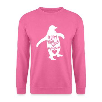 Une fille qui aime le pingouin - Sweat-shirt Unisexe - rose - Devant