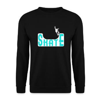 Skate Halfpipe Skateboard - Unisex Sweatshirt - black - Front - Alina (178cm) & Michal (187cm)