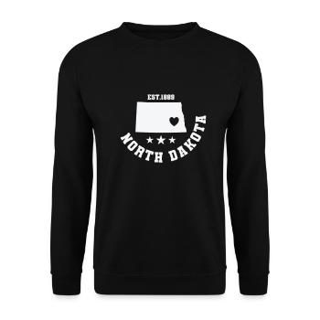 North Dakota Est. 1889 USA - Unisex Sweatshirt - black - Front - Alina (178cm) & Michal (187cm)