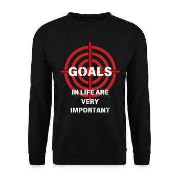 Les objectifs dans la vie sont très importants (2) - Sweat-shirt Unisexe - noir - Devant - Alina (178cm) & Michal (187cm)