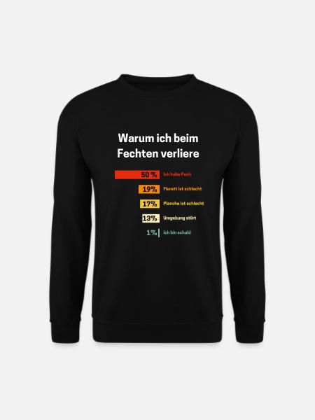 Warum ich beim Fechten verliere Fechten - Unisex Pullover - Schwarz