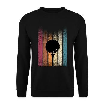 Golfen Retro Golfspieler Golfer - Unisex Pullover - Schwarz - Vorne - Alina (178cm) & Michal (187cm)