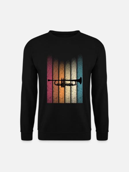Retro Vintage Trompete Trompetenspieler - Unisex Pullover - Schwarz