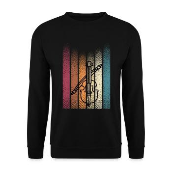 Retro Vintage Geige Violine Geigenspieler - Unisex Pullover - Schwarz - Vorne - Alina (178cm) & Michal (187cm)