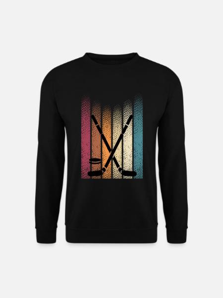 Retro Eishockey - Unisex Pullover - Schwarz