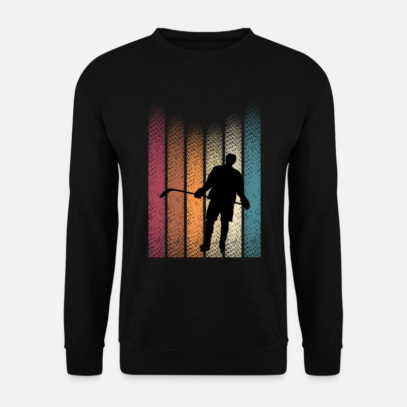 Retro Eishockey - Unisex Pullover - Schwarz