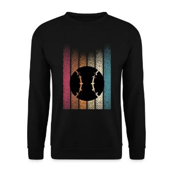 Vintage Softball Retro Baseballspieler Baseball - Unisex Pullover - Schwarz - Vorne - Alina (178cm) & Michal (187cm)