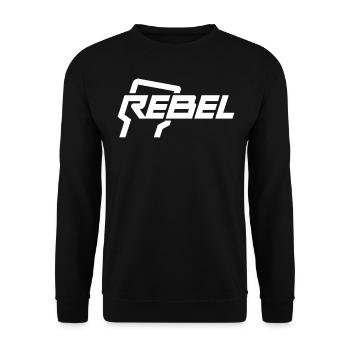 Rebel - Rebell - Unisex Sweatshirt - black - Front - Alina (178cm) & Michal (187cm)