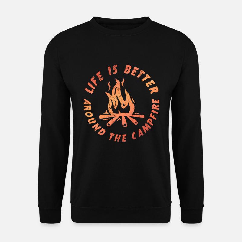 Camping extérieur feu de camp nature - Sweat-shirt Unisexe - noir