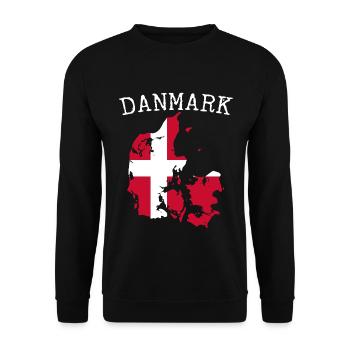 Daenemark Flagge Landkarte - Unisex Pullover - Schwarz - Vorne - Alina (178cm) & Michal (187cm)