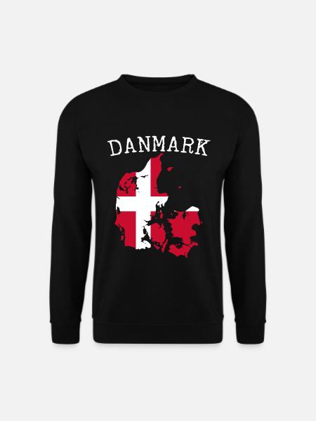 Denmark flag map - Unisex Sweatshirt - black