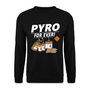 Pyro for ever Fireworks - Unisex Sweatshirt - black - Front - Alina (178cm) & Michal (187cm)