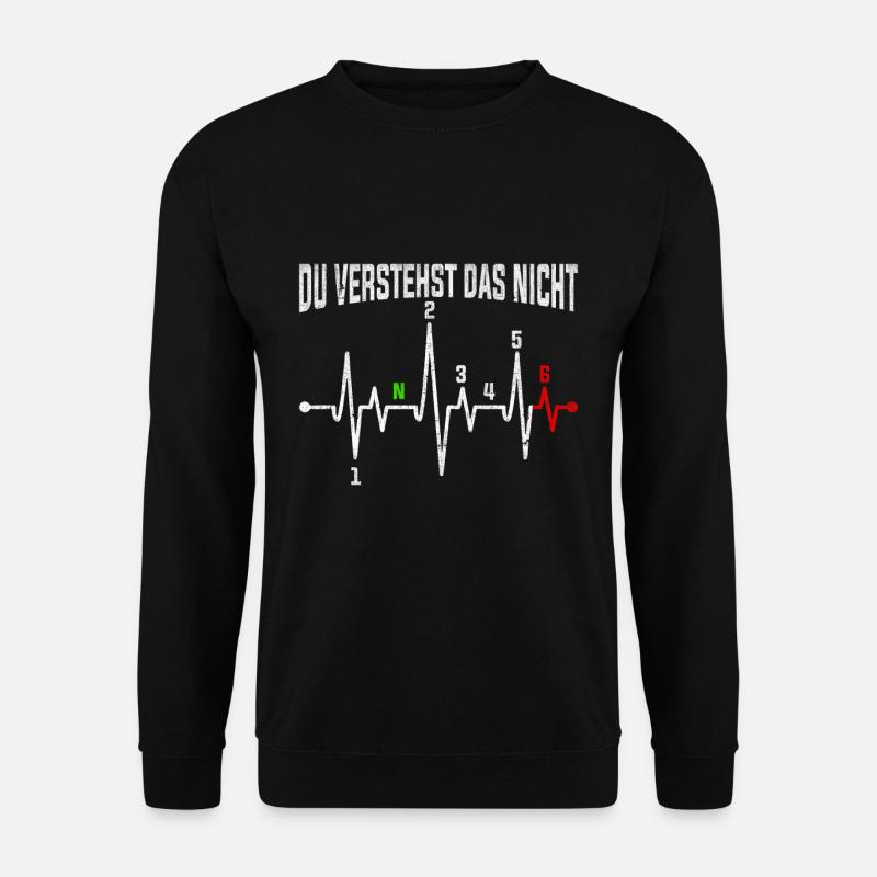 Herzschlag Motorrad Das verstehst du nicht Puls - Unisex Pullover - Schwarz