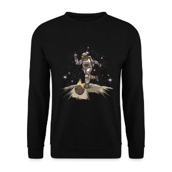 Astronaute joue au bowling - Équipe de bowling de l’espace - Sweat-shirt Unisexe - noir - Devant - Alina (178cm) & Michal (187cm)