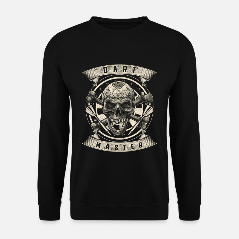 Dart Master Totenkopf Dart Spieler Darts Tunier - Unisex Pullover - Schwarz